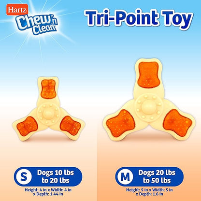 Hartz Chew ‘n Clean Chew Chicken Flavored Tri-Point Dog Treat & Chew Toy, Small 2 Pack
