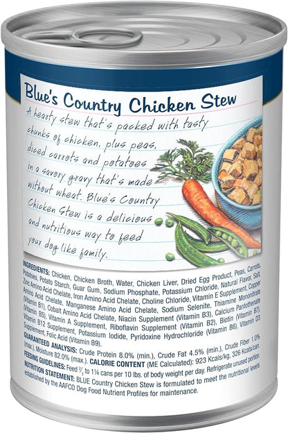 Blue Buffalo Blue's Stew Grain Free Natural Adult Wet Dog Food, Chicken Stew 12.5 oz cans (Pack of 12)
