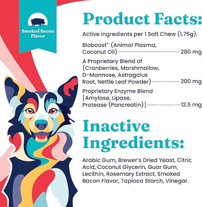 Solid Gold Cranberry Supplement for Dogs for Urinary Tract Health - Berry Balance w/Bioboost UTI + Bladder + Kidney Support for Dogs of All Life Stages w/Antioxidants - Cranberry Chews - 120 Count