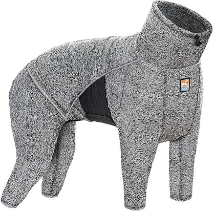 Kurgo Stowe Base Layer, Dog Onesie Body Warmer, Bodysuit for Dogs, Recovery Suit, Reduce Anxiety, Contains Shedding, Leash Opening, Reflective, Heather Black (X-Small)