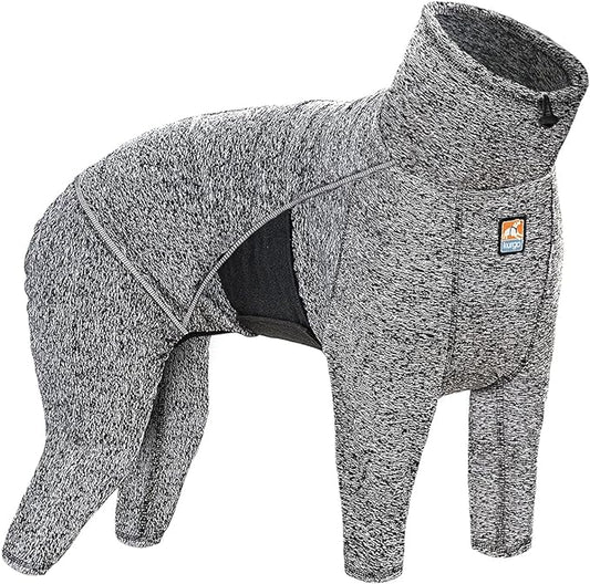 Kurgo Stowe Base Layer, Dog Onesie Body Warmer, Bodysuit for Dogs, Recovery Suit, Reduce Anxiety, Contains Shedding, Leash Opening, Reflective, Heather Black (X-Small)
