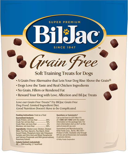 Bil-Jac Grain Free Soft Treats for Dogs - Puppy Training Treat Rewards,10oz Resealable Double Zipper Pouch, Chicken & Sweet Potato Formula Chicken Liver Dog Treats