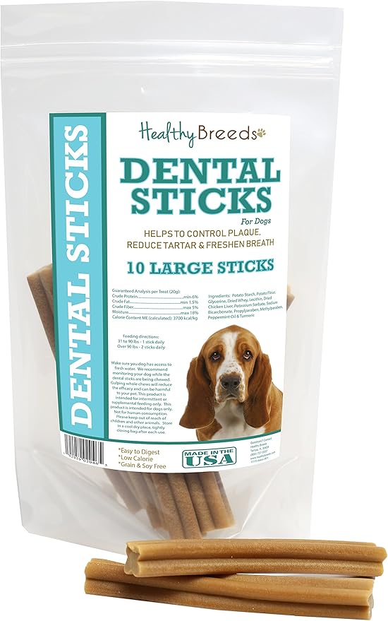 Healthy Breeds Basset Hound Dental Sticks Large 10 Count