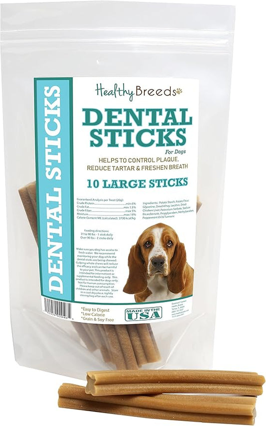 Healthy Breeds Basset Hound Dental Sticks Large 10 Count