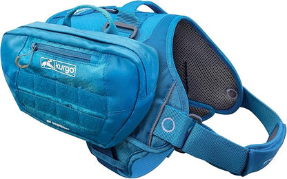 Kurgo Backpack Dog Harness Pack Add-Ons, Tactical Molle Pouch for Harnesses, Detachable Service Dog Pouches, RSG Pack Pannier (Coastal Blue)