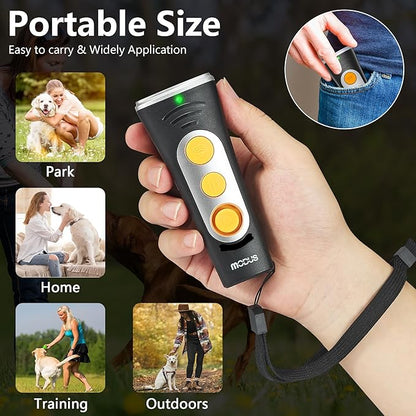 2024New Dog Bark Deterrent Device, 4X Ultrasonic Emitters Anti-Barking Device, Rechargeable Handheld Dog Barking Control Devices with 50ft Range Dog Training&Behavior Aids, Indoor Outdoor (Black)