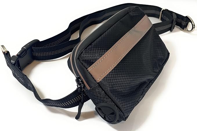 Hands Free Dog Leash with Locking Carabiner | Waterproof Running Dog Leash with Zipper Pouch, Dual Padded Handles and Durable Bungee for Active Dogs and Lifestyles