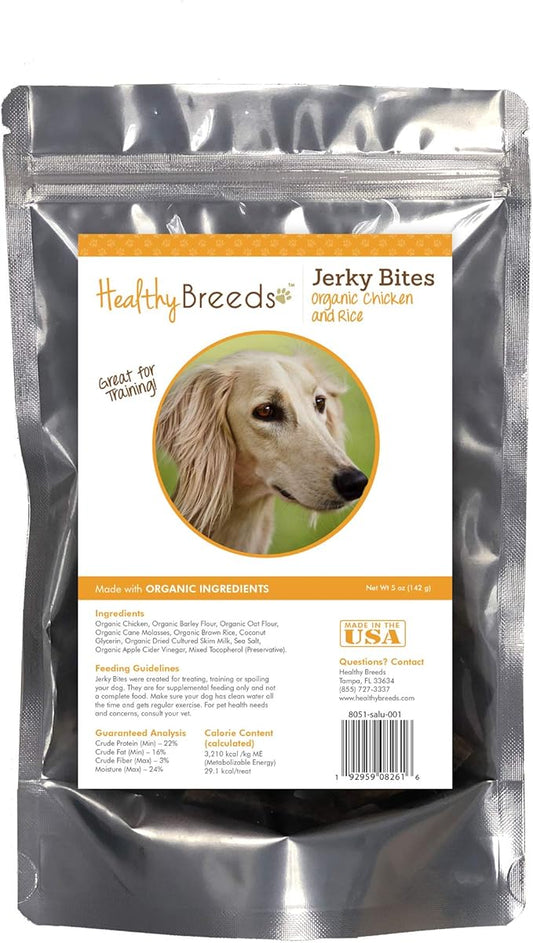 Healthy Breeds Saluki Jerky Bites Chicken & Rice Recipe Dog Treats 5 oz