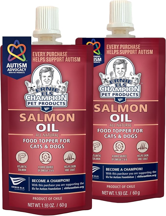 Ernie Els Premium Salmon Oil Supplement for Dogs & Cats - Omega-Rich Fish Oil for Healthy Skin & Coat, Supports Joint Function (Pack of 2)