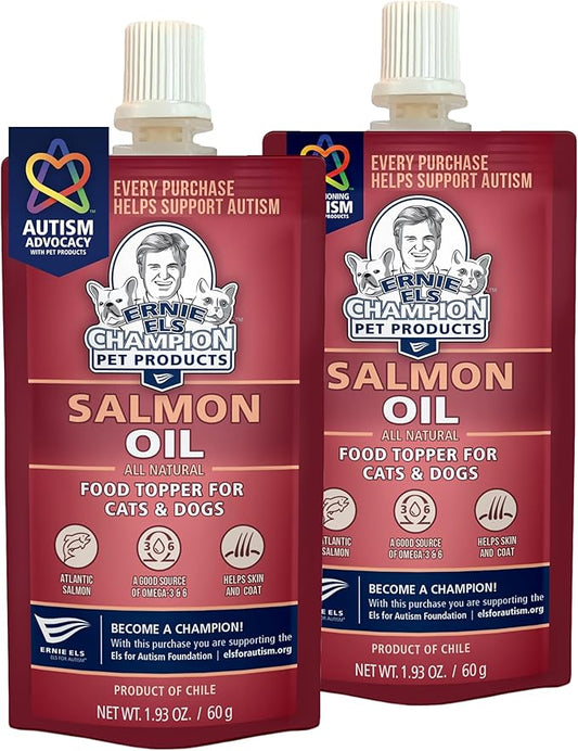 Ernie Els Premium Salmon Oil Supplement for Dogs & Cats - Omega-Rich Fish Oil for Healthy Skin & Coat, Supports Joint Function (Pack of 2)
