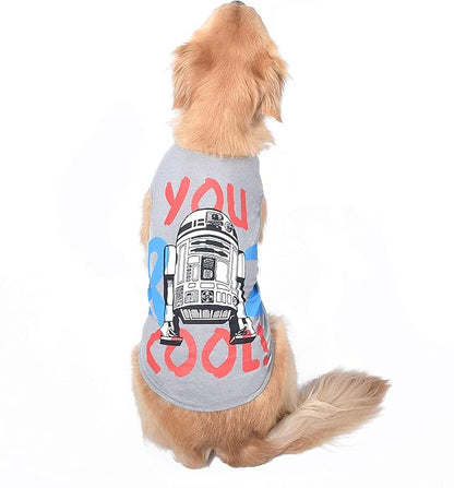 Star Wars for Pets 'You R2 Cool' Gray Dog Tank | Star Wars Dog Shirt for Medium Sized Dogs | Size Medium | Soft, Cute, and Comfortable Dog Clothing and Apparel