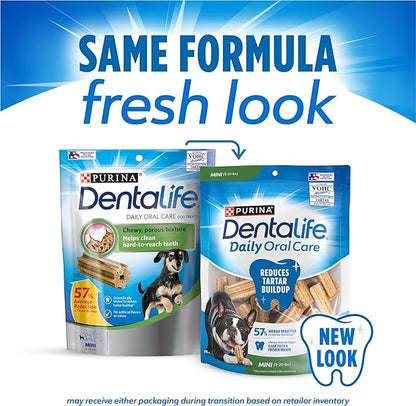 Purina Dentalife Daily Oral Care Chicken Flavor Toy Breed Dog Dental Chews - 58 ct. Pouch