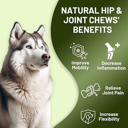 Noble Beast Mobility Support Chews Dog Joint Supplement - Hip and Joint Care for Dogs - All Natural with Glucosamine, Chondroitin, MSM & Hemp for Dog Joint Relief - Chicken Flavor – 120 Count