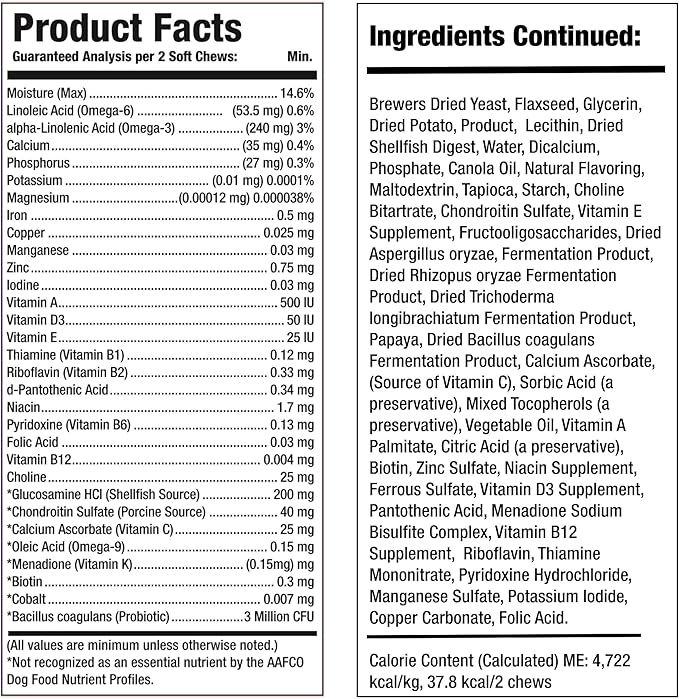 8-in-1 Multivitamin Dog Supplement by Larry | Heart, Digestion, Liver, Skin, Coat, & Joint Support Supplement for Dogs | with Vitamins, Minerals, Omegas, & Glucosamine Chondroitin | 120 Soft Chews