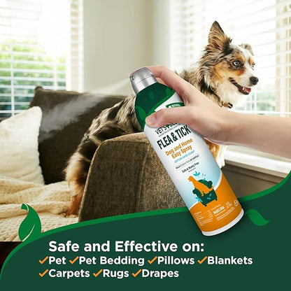 Vet’s Best Flea & Tick Dog Easy Spray – Cotton Spice Scent – Natural Flea & Tick Prevention – Kills Fleas & Ticks for Dogs – 14oz