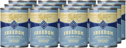 Blue Buffalo Freedom Grain Free Natural Puppy Wet Dog Food, Chicken 12.5oz cans (Pack of 12)