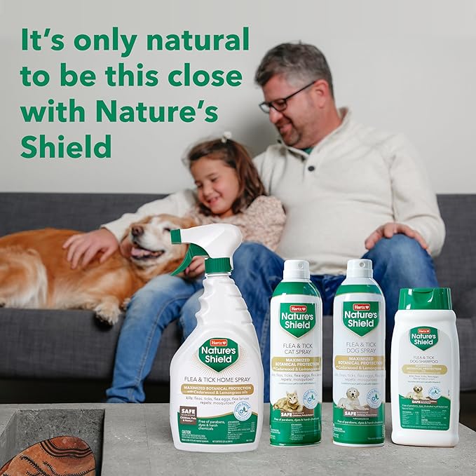 Hartz Nature’s Shield Flea & Tick Home Spray, Natural and Effective Flea & Tick Prevention and Home Protection with Cedarwood and Lemongrass Oil, 32 Ounces