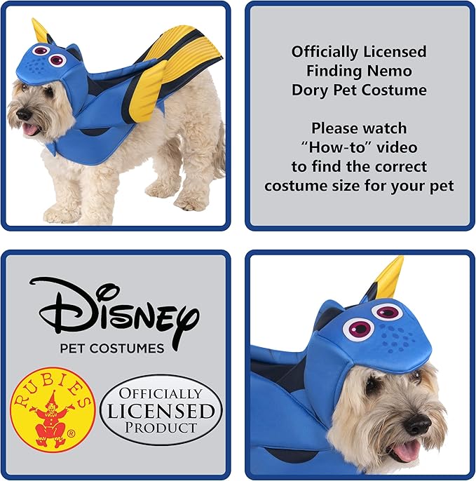 Rubie's unisex Disney Finding Nemo Dory Pet Costume, As Shown, Medium US