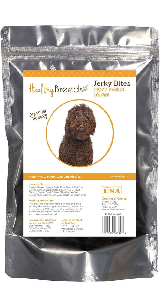 Healthy Breeds Labradoodle Jerky Bites Chicken & Rice Recipe Dog Treats 5 oz