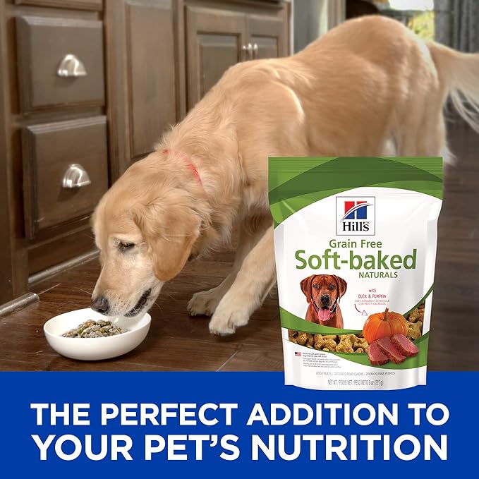 Hill's Grain Free Soft Baked Naturals, All Life Stages, Great Taste, Dog Treats, Duck & Pumpkin , 8 oz Bag