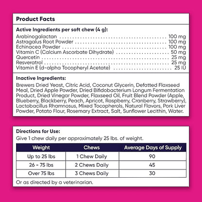 GoodGood Allergy + Immune Dog Supplements; Supports Seasonal Allergies; Chewable Soft Treats with Echinacea; Probiotics; Vet Formulated; 90 Natural Flavor Chews