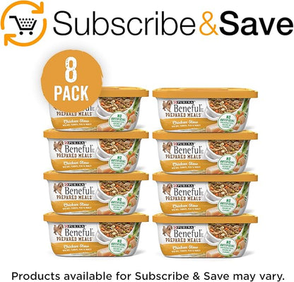 Purina Beneful Gravy Wet Dog Food, Prepared Meals Chicken Stew - (8) 10 oz. Tubs