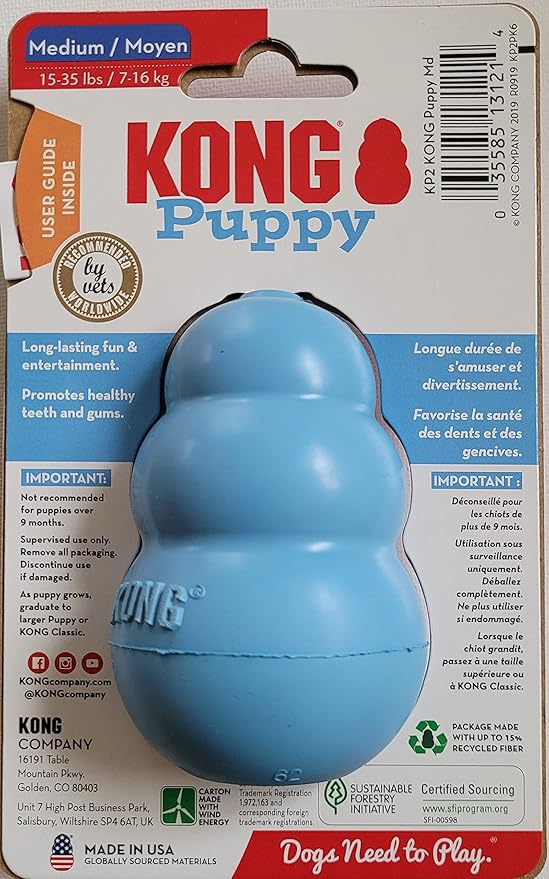 KONG Puppy KONG Dog Toy, Medium, Assorted Colors
