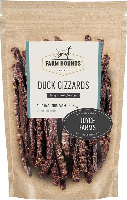 Farm Hounds Premium Duck Gizzard Sticks, 100% Natural, Pasture-Raised Duck Treats for Dogs, Dehydrated One Ingredient Dog Protein Treats from Humane Farms, Dog Training Supplies & Essentials, 2-Pack