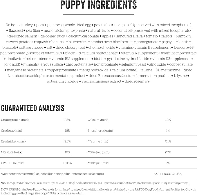 Now Fresh Grain Free Puppy Food, 3.5 lb and Now Fresh Grain Free Adult Dog Food, 22 lb – with Real Meat and Fish for Protein
