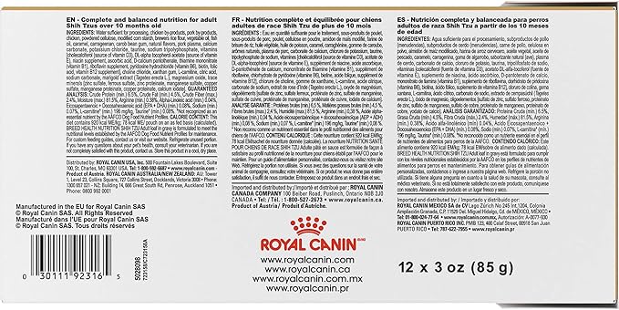 Royal Canin Adult Shih Tzu Wet Dog Food, 3 oz Pouch (Pack of 12)
