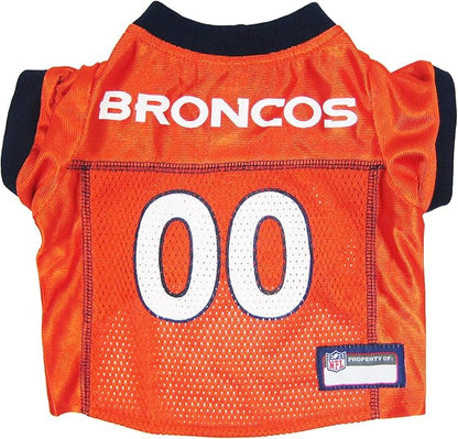NFL Denver Broncos Dog Jersey, Size: X-Large. Best Football Jersey Costume for Dogs & Cats. Licensed Jersey Shirt