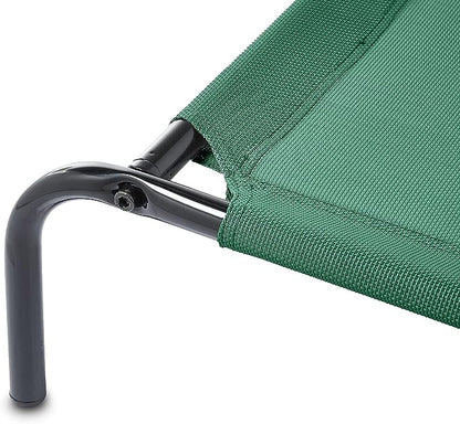 Amazon Basics Cooling Elevated Dog Bed with Metal Frame, Medium, 43"L x 25.6"W x 7.5"Th, Green