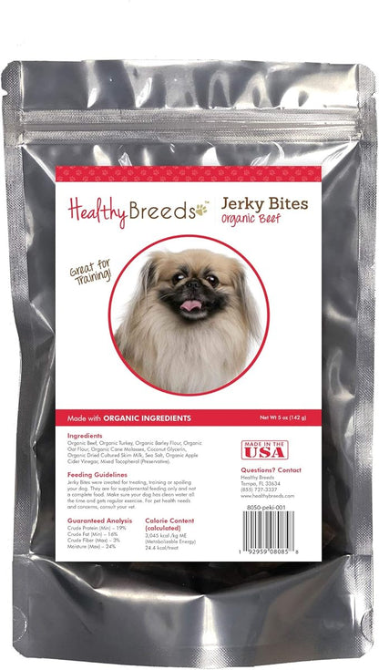 Healthy Breeds Pekingese Jerky Bites Beef Recipe Dog Treats 5 oz