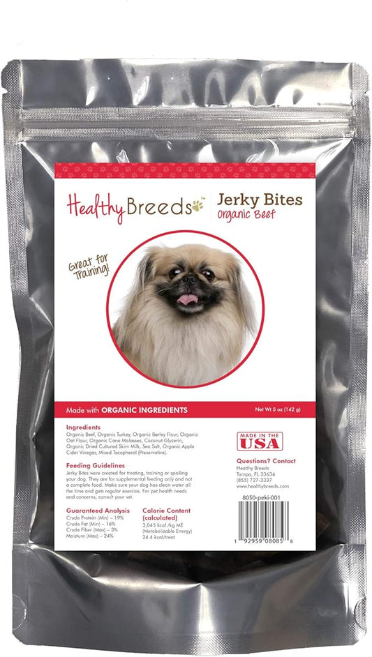 Healthy Breeds Pekingese Jerky Bites Beef Recipe Dog Treats 5 oz