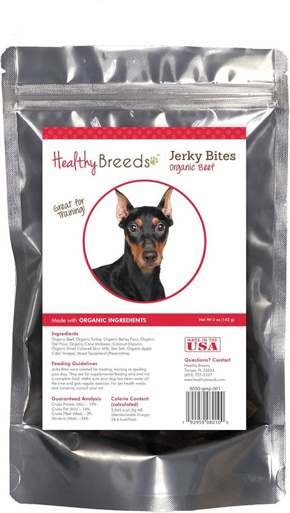 Healthy Breeds German Pinscher Jerky Bites Beef Recipe Dog Treats 5 oz
