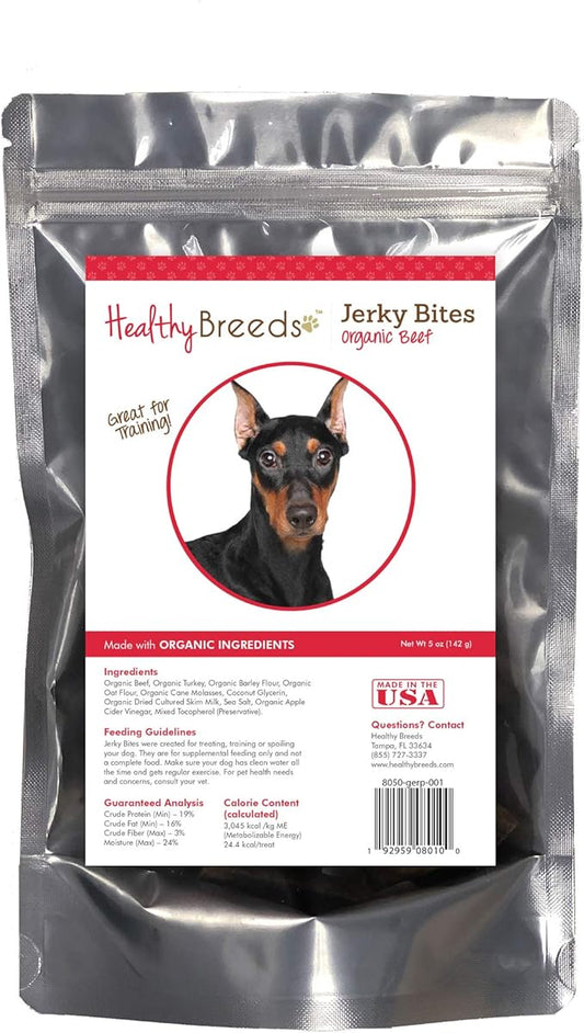 Healthy Breeds German Pinscher Jerky Bites Beef Recipe Dog Treats 5 oz
