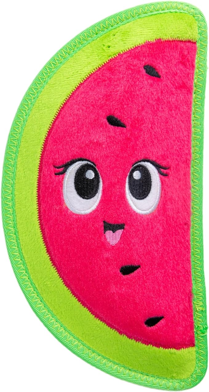 Outward Hound Tough Skinz Durable Squeaky Dog Toy with Two Tough Layers, Watermelon, Red, Medium