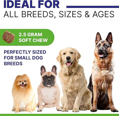 ADVANCED Hemp Hip & Joint Supplement for Dogs - Glucosamine for Dogs - Dog Joint Pain Relief Treats - Chondroitin Turmeric MSM Hemp Oil - Hemp Treats for Joint Health- Cheese Bacon-180Ct
