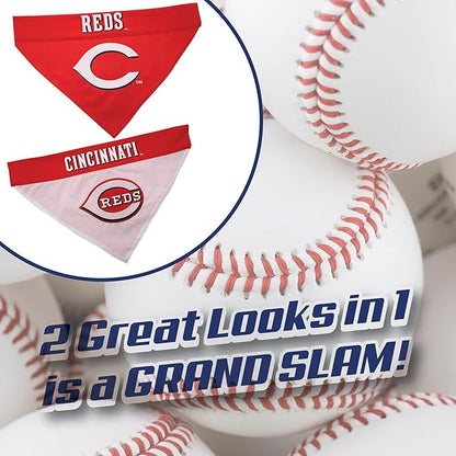 Pets First RED-3217-L-XL MLB Cincinnati Reds Reversible Pet Bandana, Large/X-Large, MLB Team Color