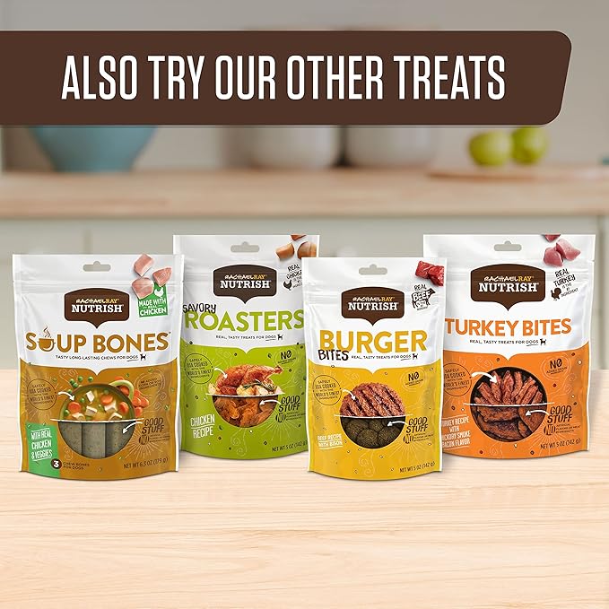Nutrish Rachael Ray Bark Jerky-Style Dog Treats with Real Beef Jerky, Peanut Butter & Bacon, 4.5 Ounce (Pack of 5)