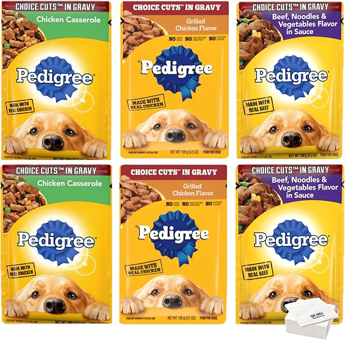 Pedigree Pouch Wet Dog Food Variety (6 pack)