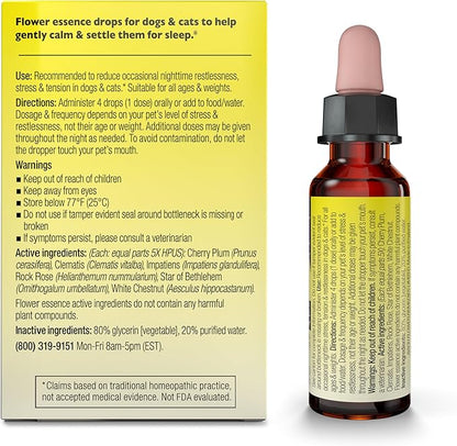 RESCUE Bach PET SLEEP Dropper 10mL, Sleep Aid for Dogs & Cats, No Melatonin, Stress Relief, Calms Anxiousness, Homeopathic, Flower Essence