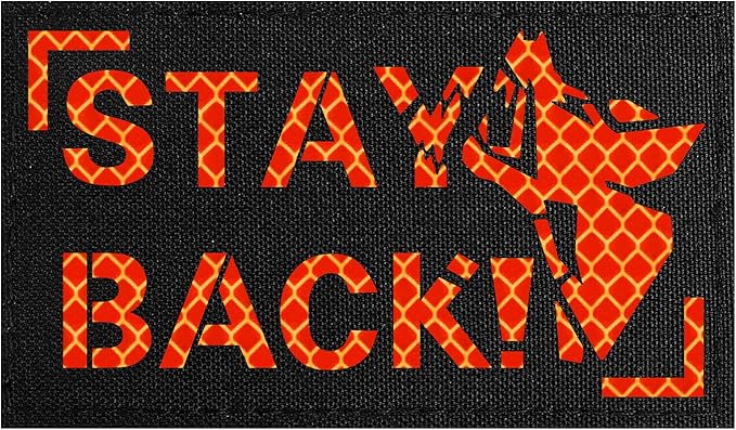 OneTigris STAY BACK Reflective Dog Patches, BARKING DOBIE Patch for Hook and Loop Patches Vests and Harnesses