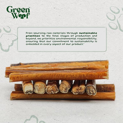 Bully Sticks (6 Inch), Easily Digestible 100% Pure Beef Treats, Pasture-Raised, Organic, Grain-Free, Durable and Long-Lasting Chews for Medium & Large Dogs (Medium, 10, Count)