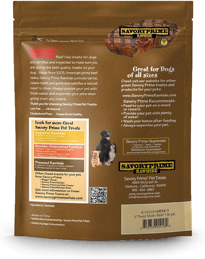 Savory Prime 20-Pack Twist Sticks, Beef