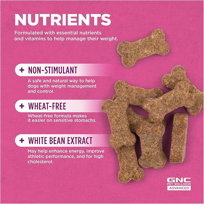 GNC Pets Advanced Weight Support Dog Supplement Soft Chews | Weight Control Dog Supplement for Adult Dogs | 90 Ct Chicken Flavor Weight Management Dog Supplement,FF14874