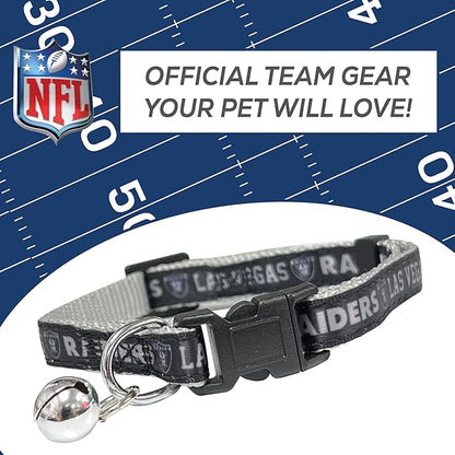 NFL CAT COLLAR Las Vegas Raiders Satin Cat Collar Football Team Collar for Dogs & Cats. A Shiny & Colorful Cat Collar with Ringing Bell Pendant