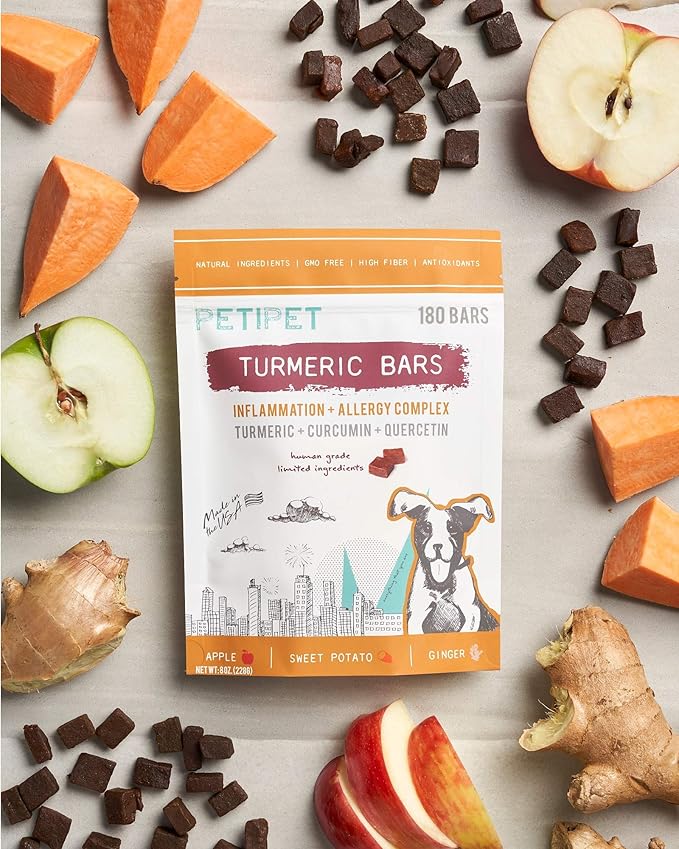 Vegan Organic Turmeric, Curcumin, Quercetin Plant Based Soft Chews for Seasonal Allergies, Itch, Skin Hot Spots, Immune & Digestive Health (60 Count)