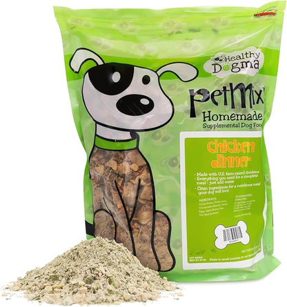 Healthy Dogma - PetMix Dehydrated Dog Food for Allergies - Grain Free, Freeze Dried, Raw, Homemade Dog Food (Chicken Dinner, 10 lbs)