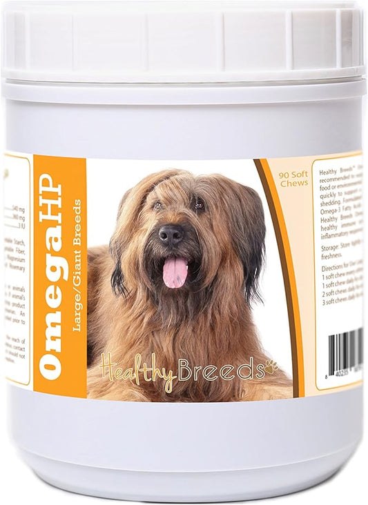Healthy Breeds Briard Omega HP Fatty Acid Skin and Coat Support Soft Chews 90 Count